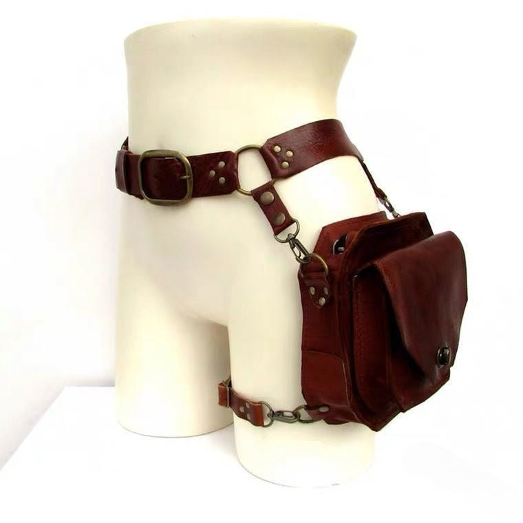 Medieval Style Leather Belt Pouch Bag