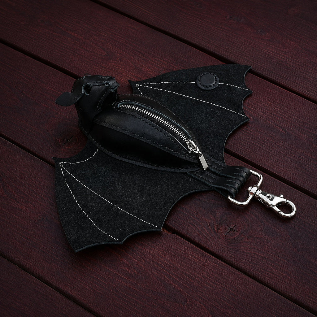 Leather Bat Coin Purse