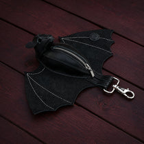 Leather Bat Coin Purse