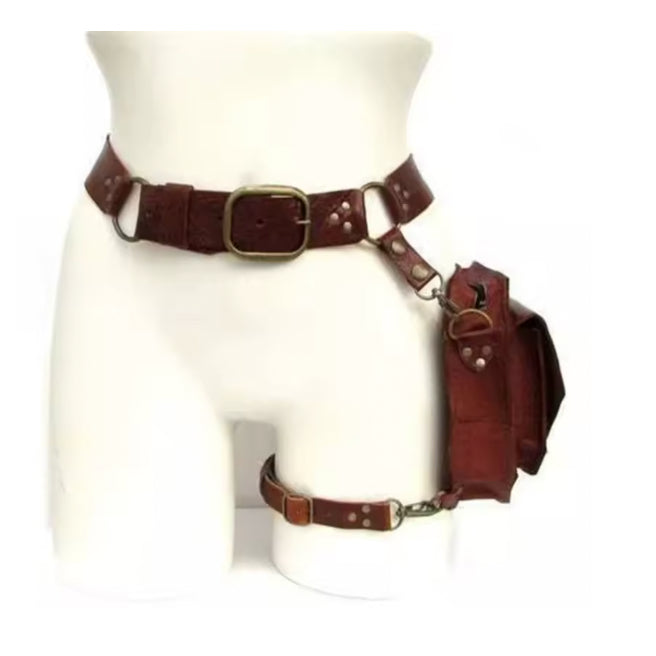 Medieval Style Leather Belt Pouch Bag