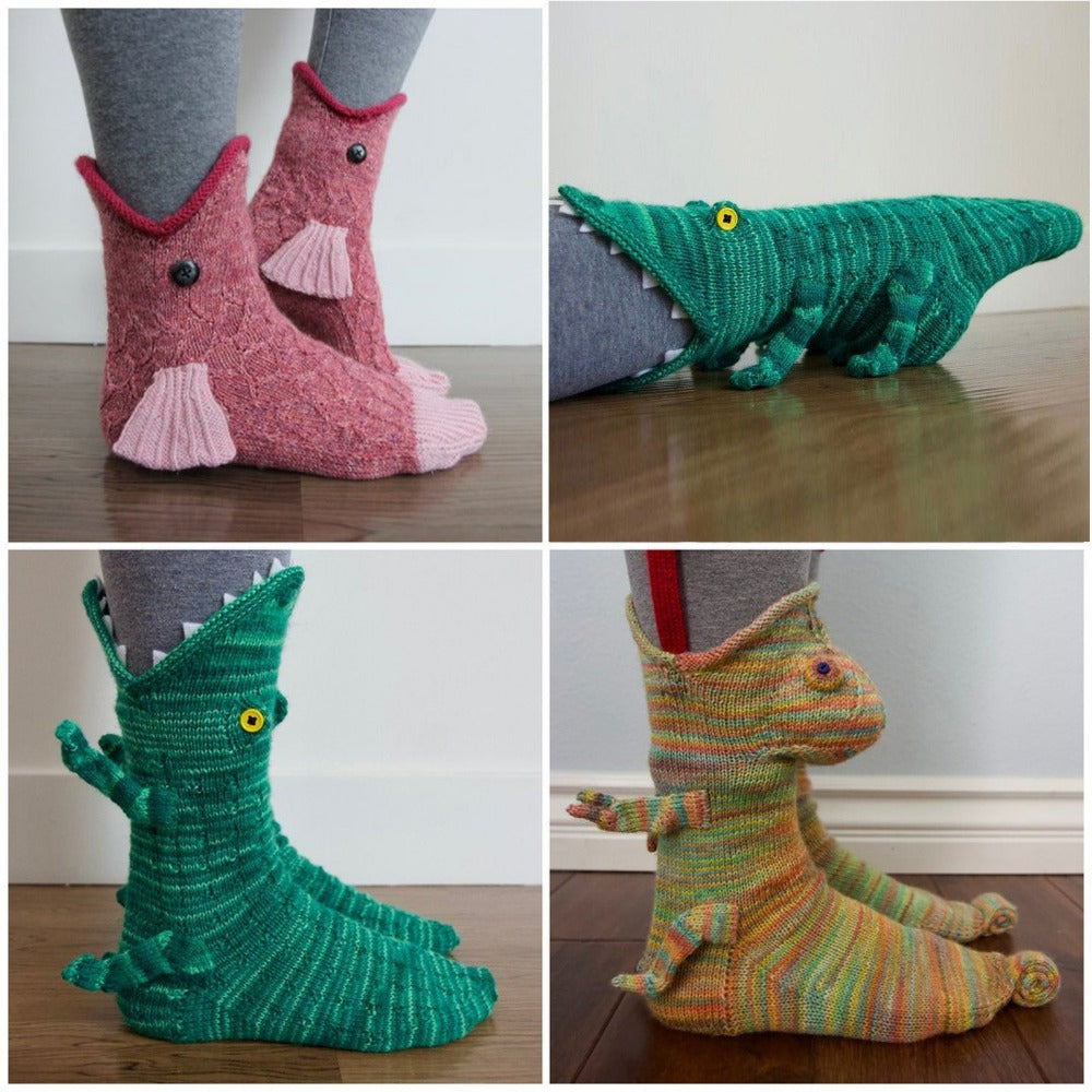 Knit Crocodile Socks