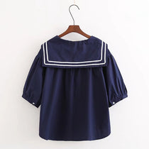 Short-Sleeve Sailor Collar Blouse