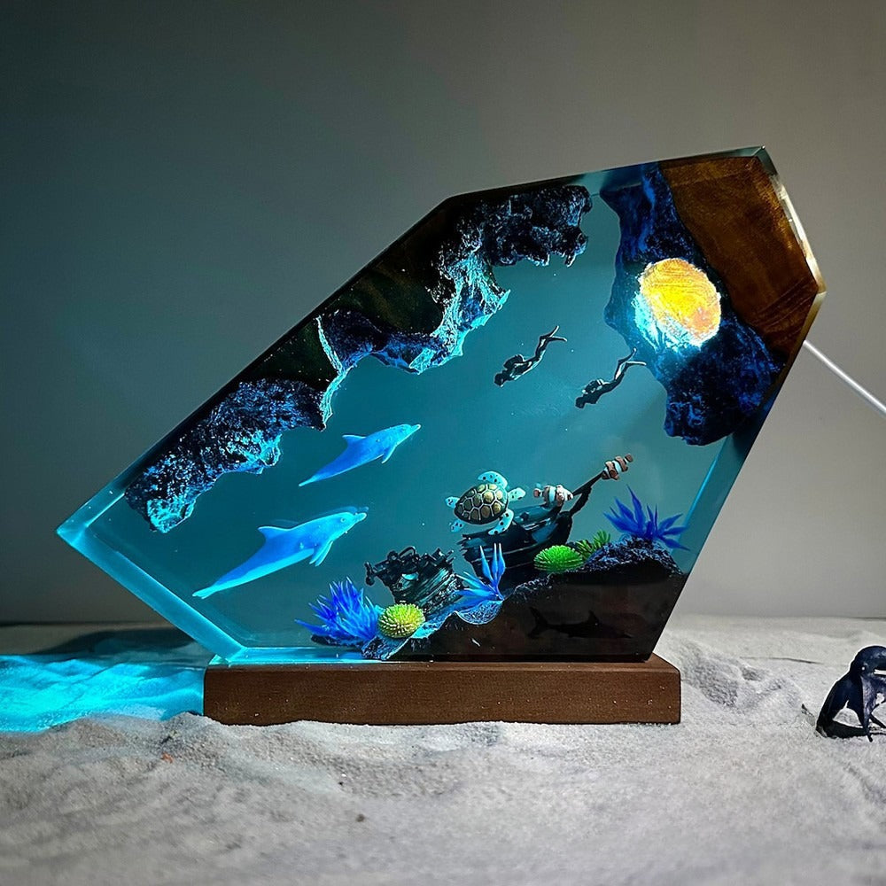 Dolphin and Turtle Resin Night Light Main image