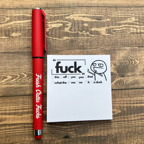 Funny Fresh Outta Fucks Pad and Pen Sticker Gift Secondary image