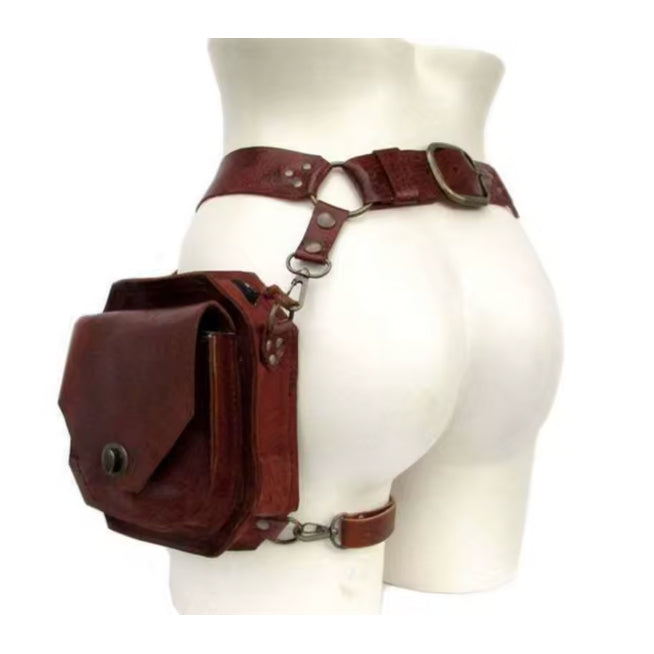 Medieval Style Leather Belt Pouch Bag