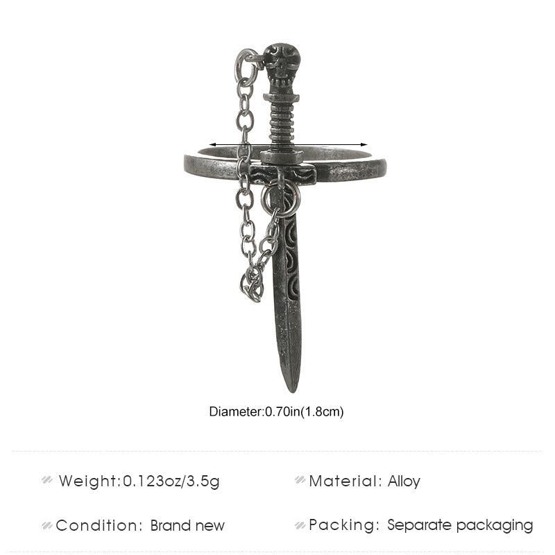 Stainless Steel Goth Sword Ring