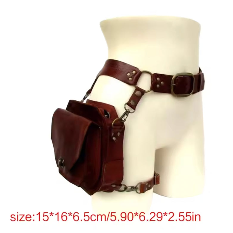 Medieval Style Leather Belt Pouch Bag