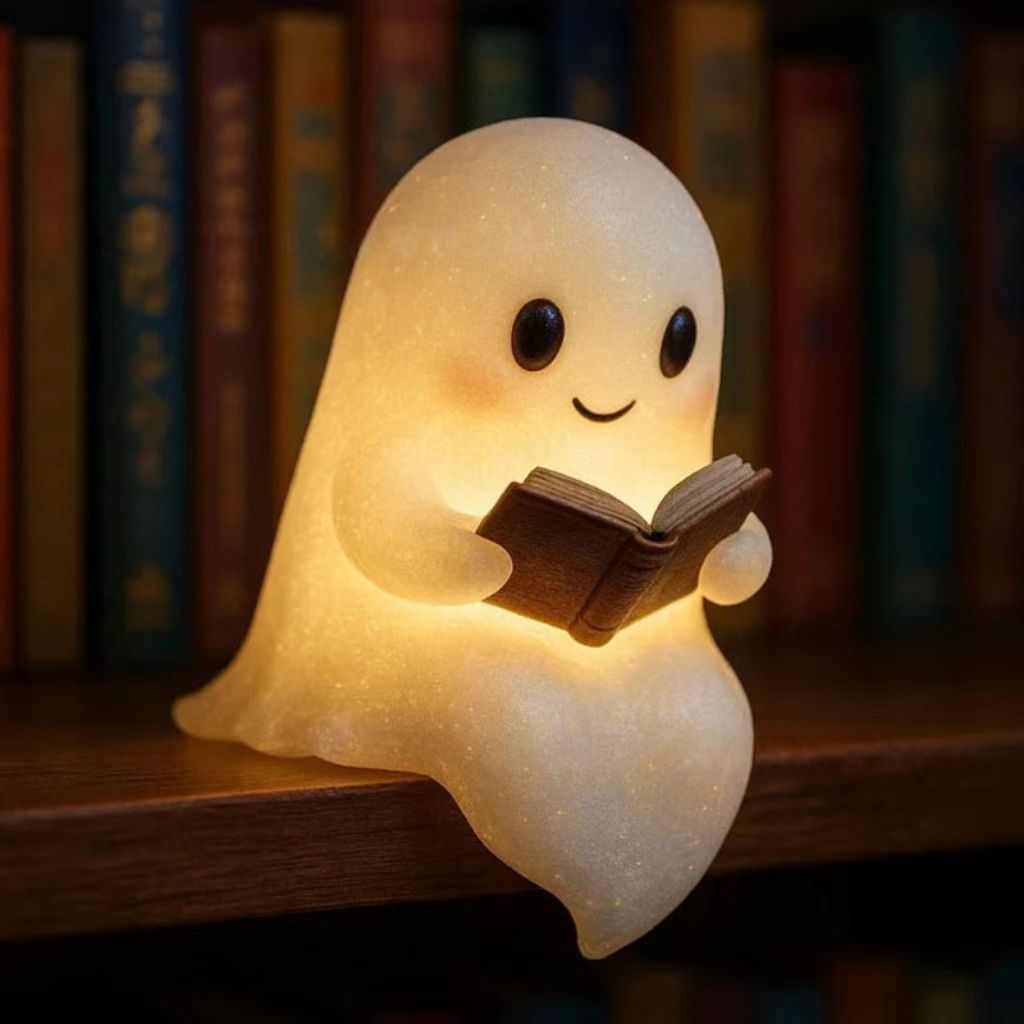 Cute Ghost Reading Book Lamp Main image