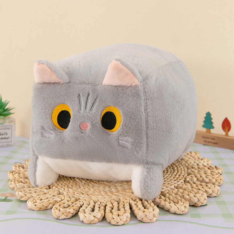Square Cat Throw Pillow Plush