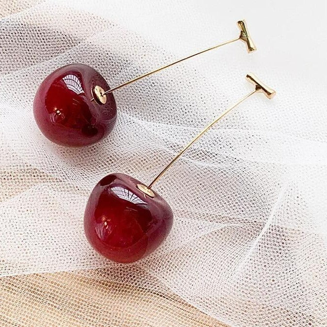 Red Cherry Drop Earrings Main image