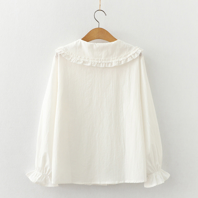 Sweet Lolita Blouse Long Sleeve Collared Buttons Down Shirt