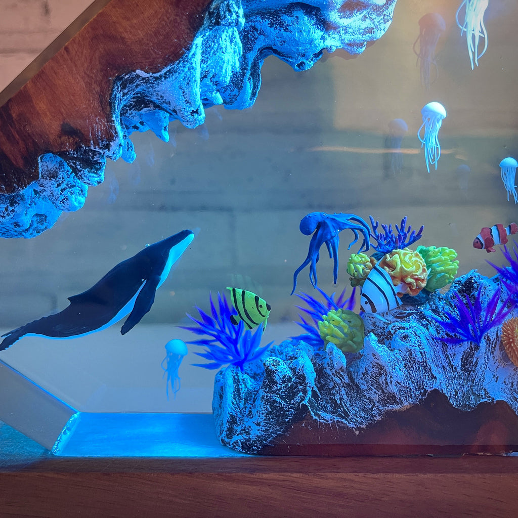 Humpback Whale and Jellyfish Night Light Gift