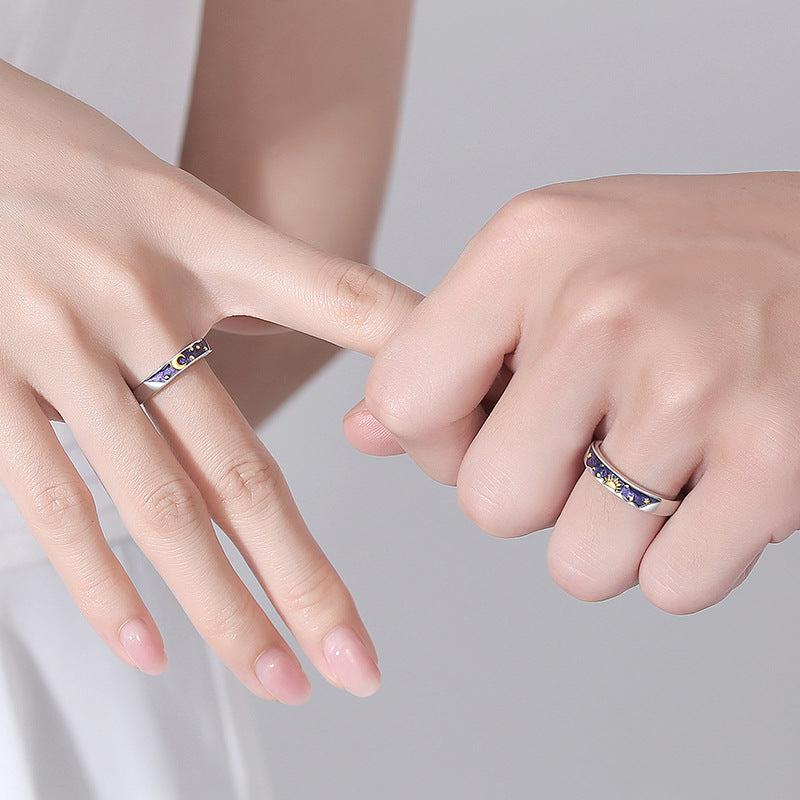 Day and Night Sun and Moon Couple Rings Secondary image