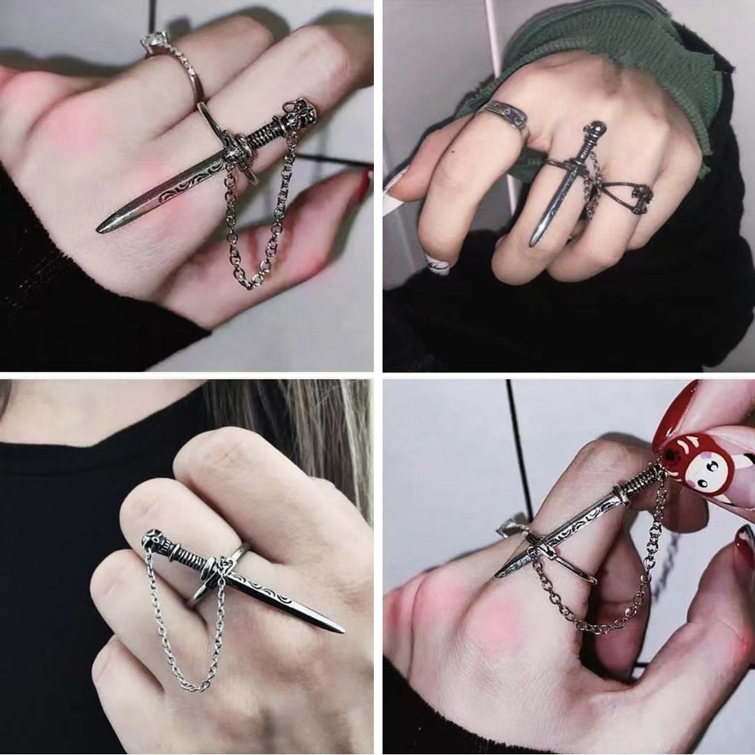 Stainless Steel Goth Sword Ring Main image