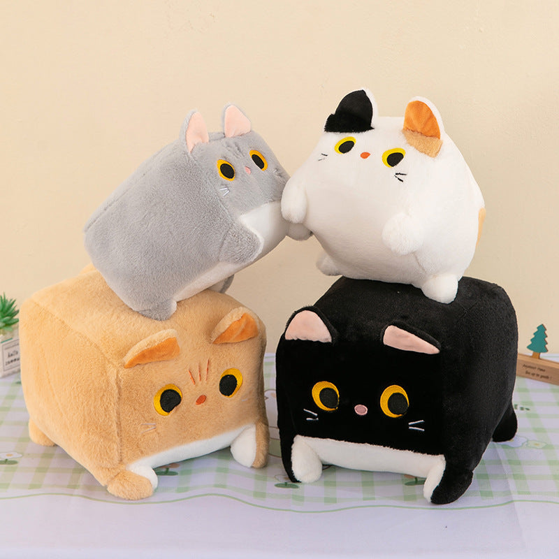 Square Cat Throw Pillow Plush Main image
