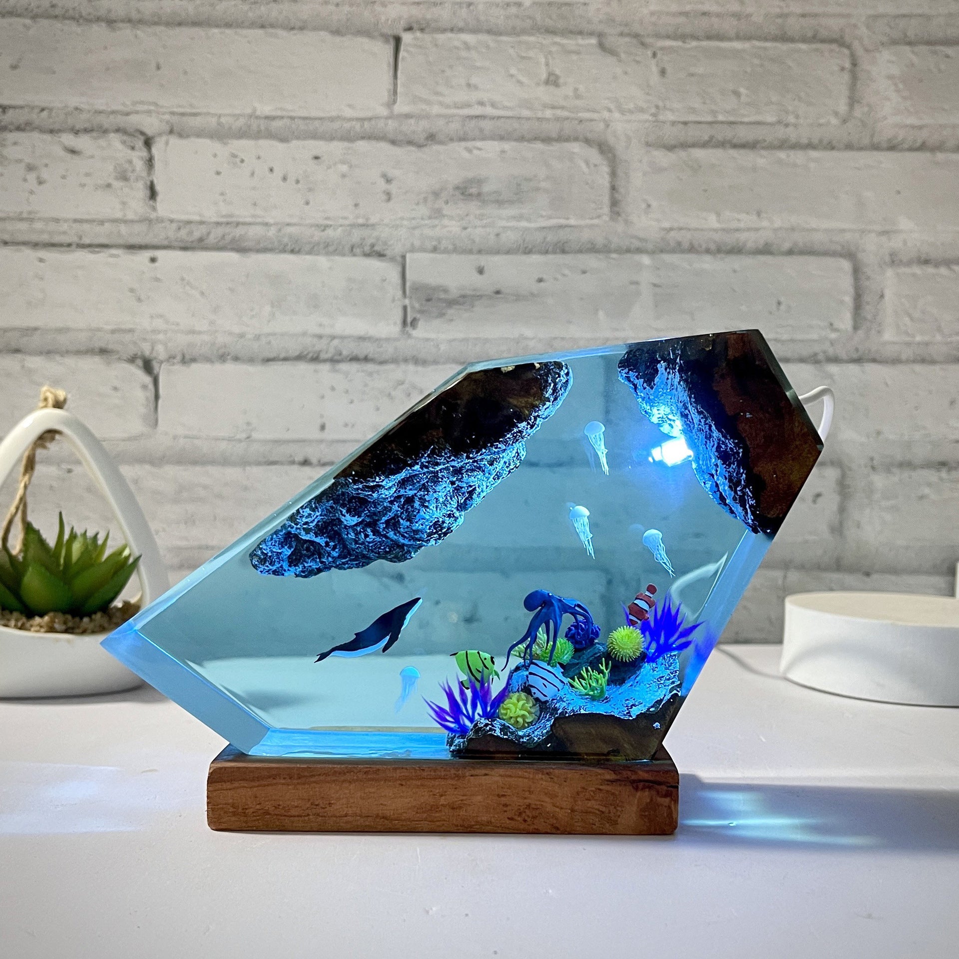 Humpback Whale and Jellyfish Night Light Gift