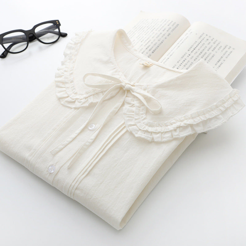 Sweet Lolita Blouse Long Sleeve Collared Buttons Down Shirt