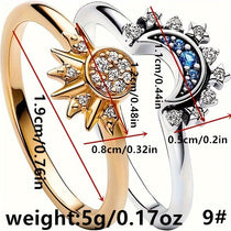 Sun & Moon Ring Set