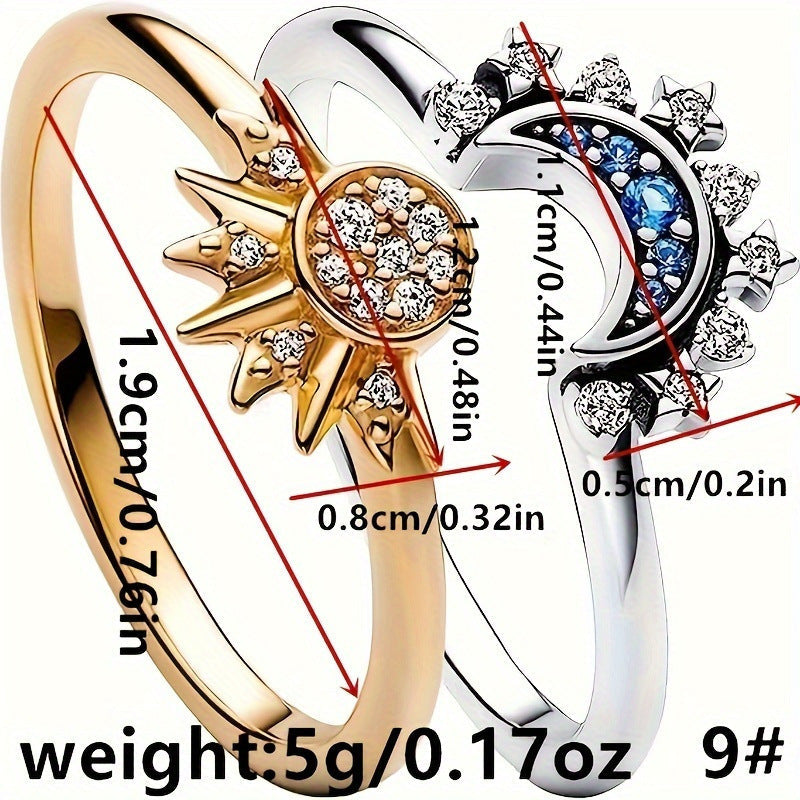 Sun & Moon Ring Set
