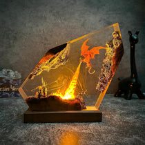 Fire-breathing Dragon Resin Lamp Decor