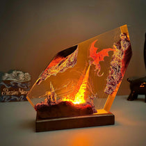 Fire-breathing Dragon Resin Lamp Decor