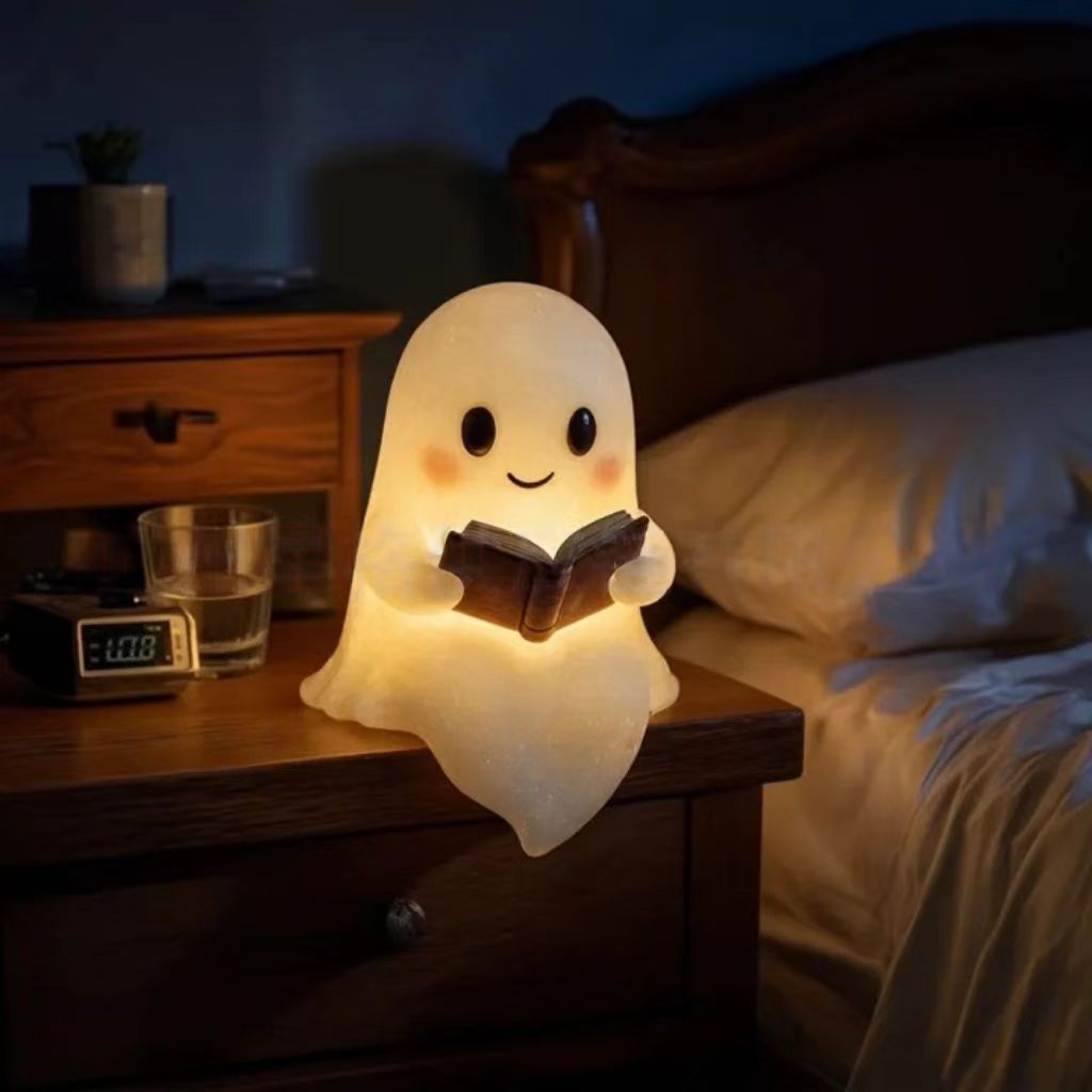 Cute Ghost Reading Book Lamp Secondary image