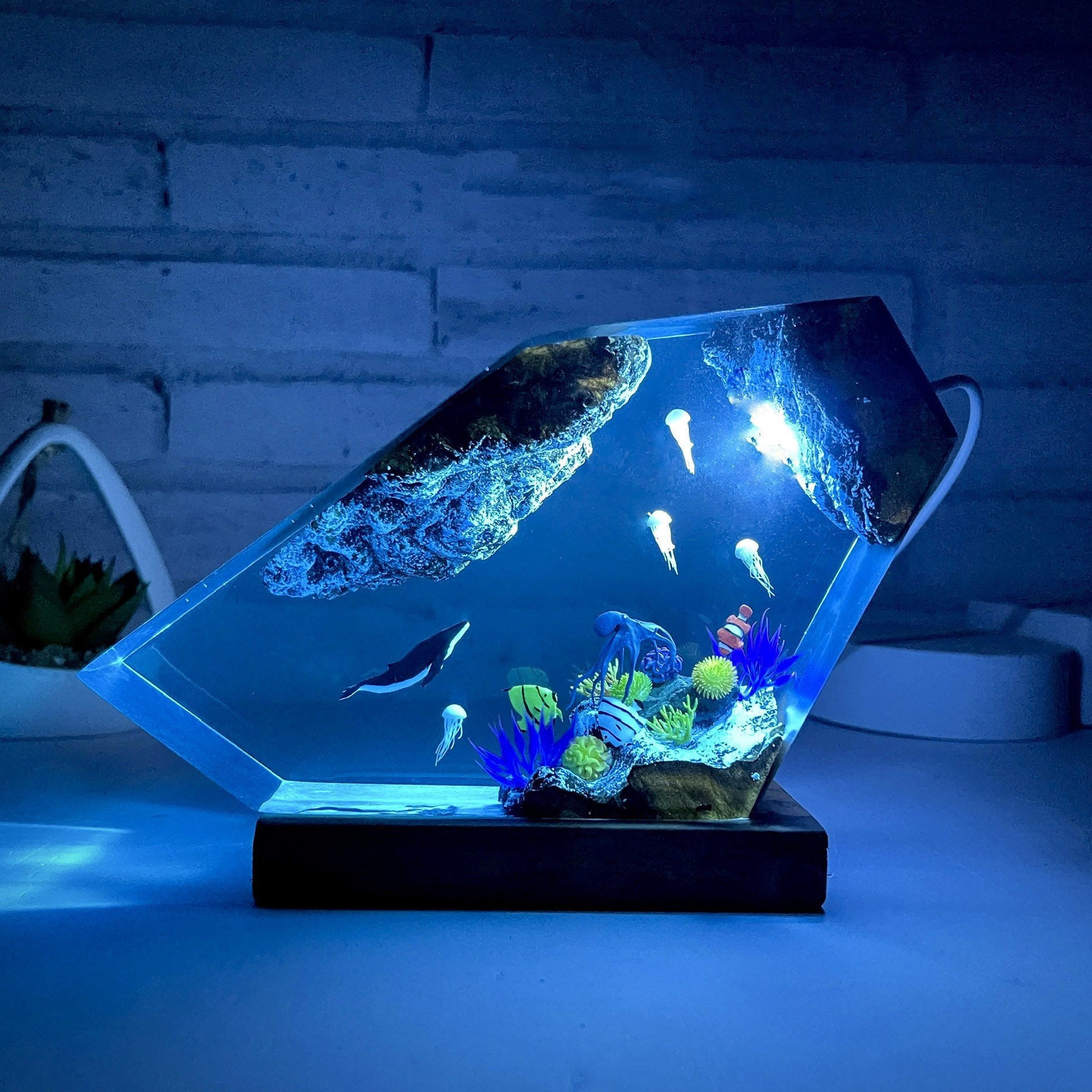 Humpback Whale and Jellyfish Night Light Gift