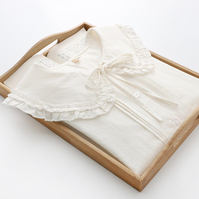Sweet Lolita Blouse Long Sleeve Collared Buttons Down Shirt