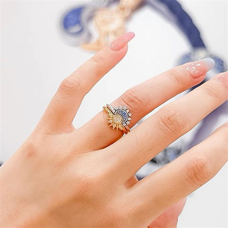 Sun & Moon Ring Set