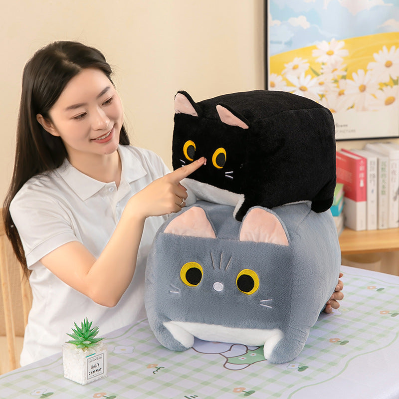 Square Cat Throw Pillow Plush Secondary image