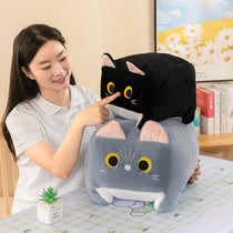 Square Cat Throw Pillow Plush