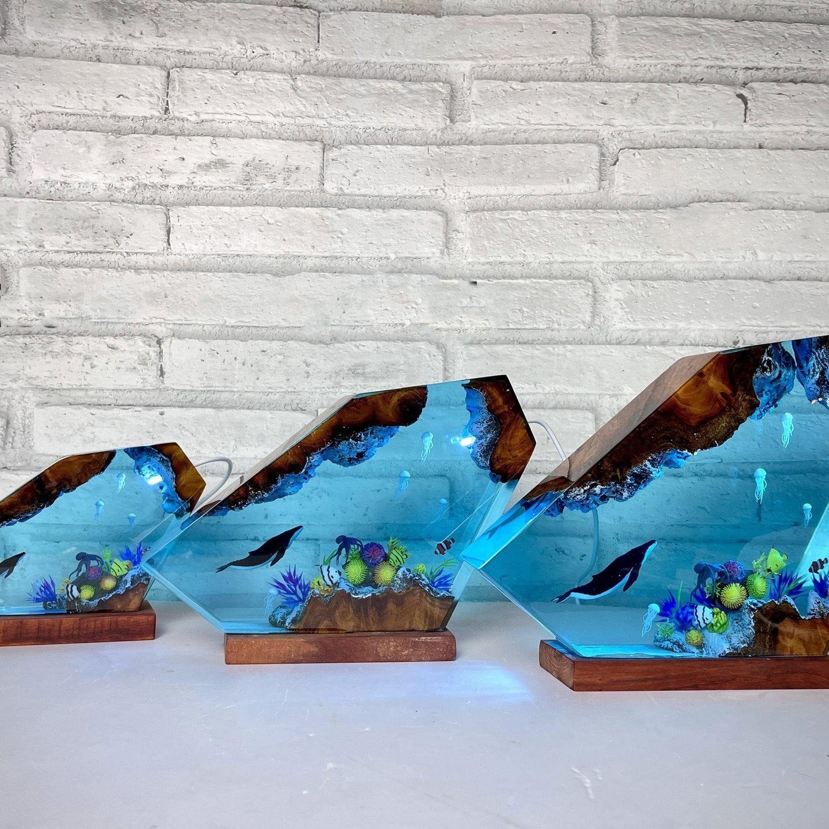 Humpback Whale and Jellyfish Night Light Gift