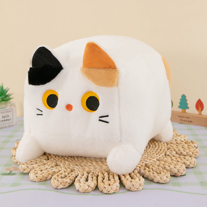 Square Cat Throw Pillow Plush