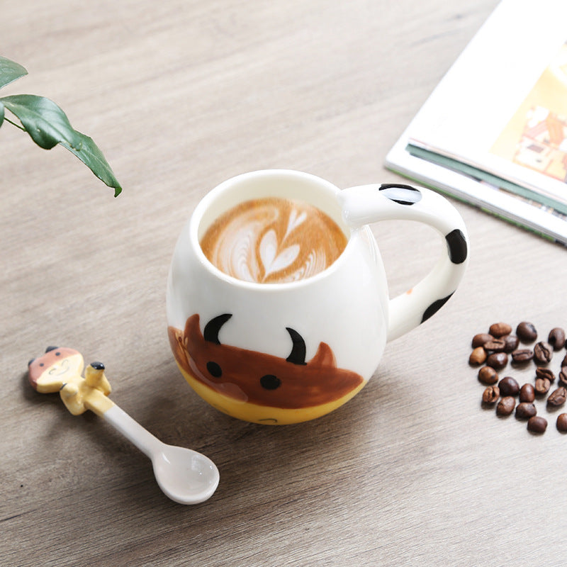 Cute Cartoon Animal Mug with Spoon Coffee Cup Secondary image