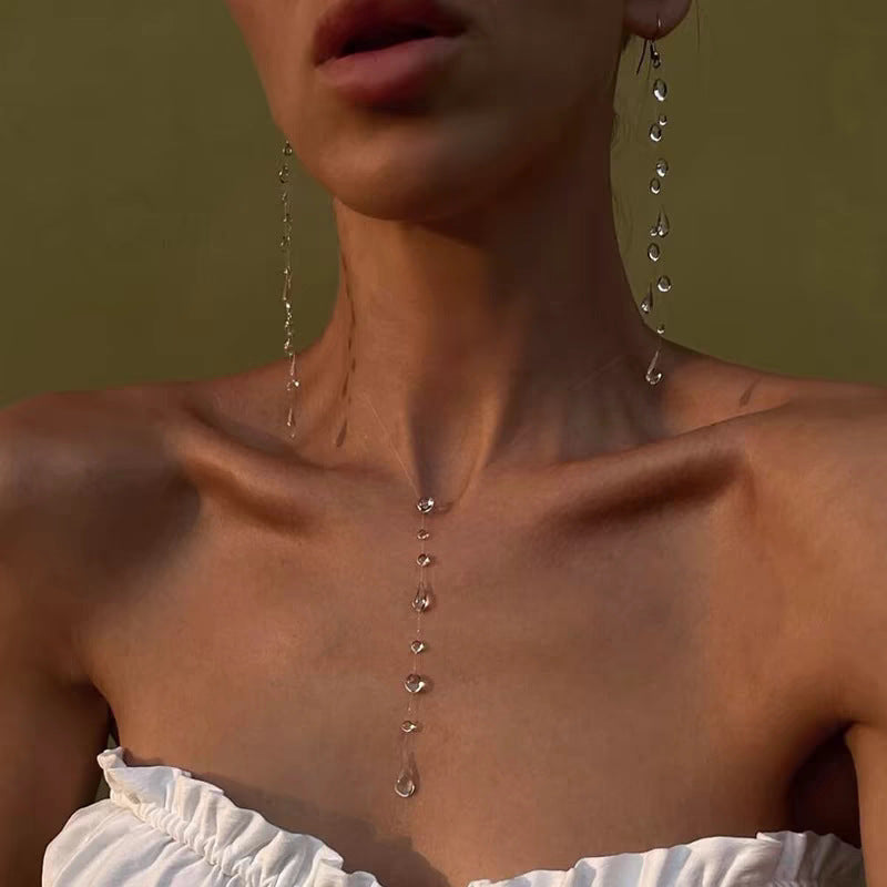 Water Droplet Earrings Necklace