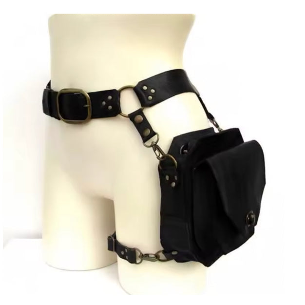 Medieval Style Leather Belt Pouch Bag