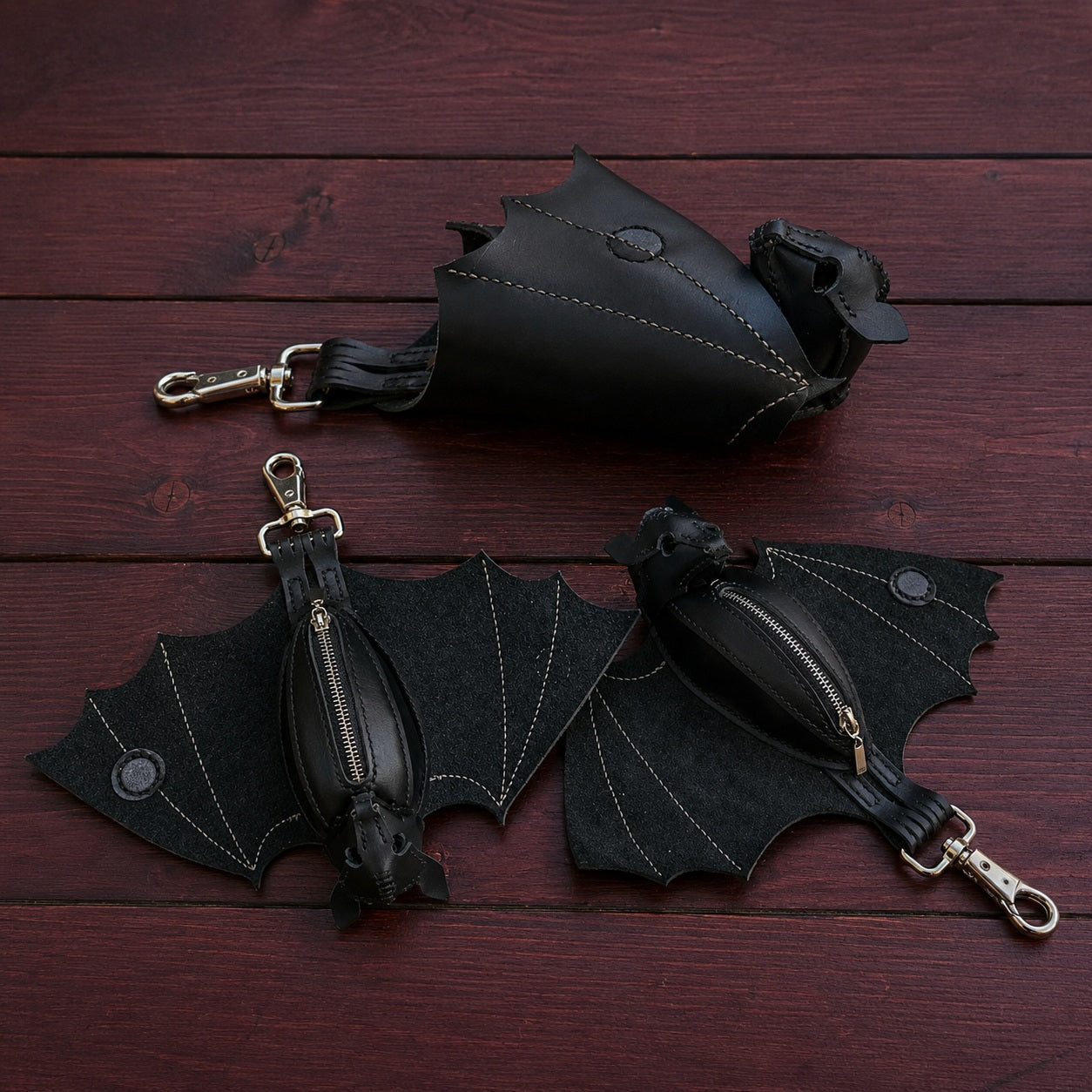 Leather Bat Coin Purse