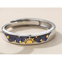 Day and Night Sun and Moon Couple Rings