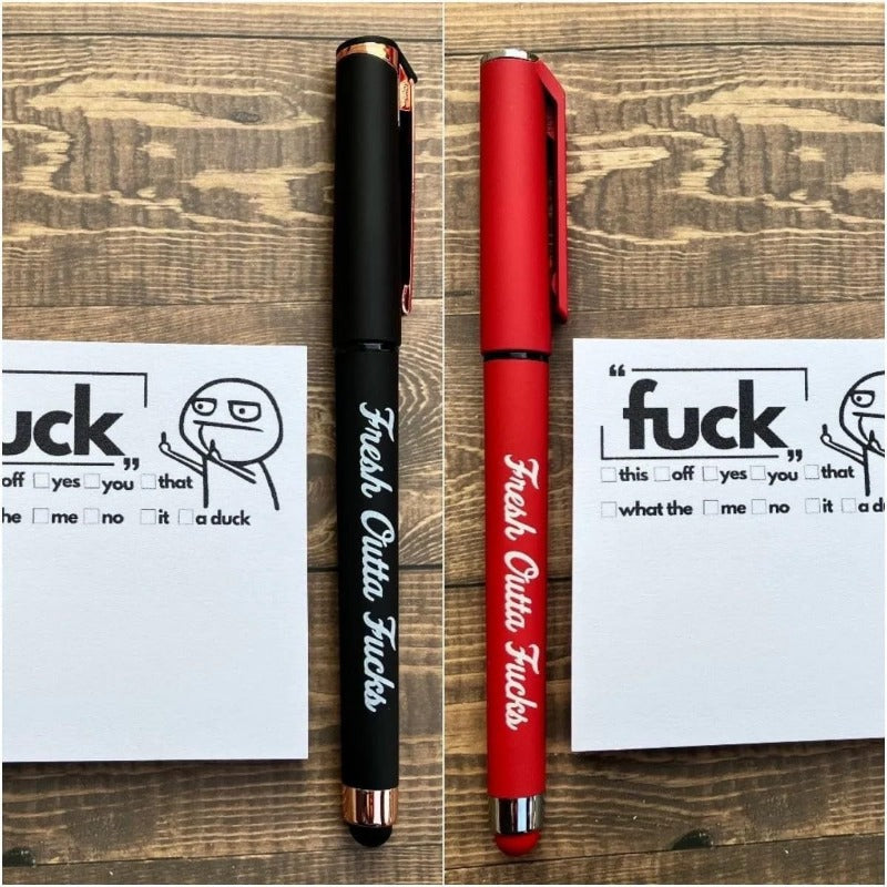 Funny Fresh Outta Fucks Pad and Pen Sticker Gift Main image