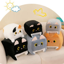 Square Cat Throw Pillow Plush
